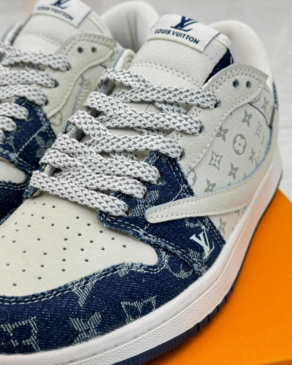 Louis Vuitton x Nike Air Jordan 1 Low “Monogram Denim” (Custom)